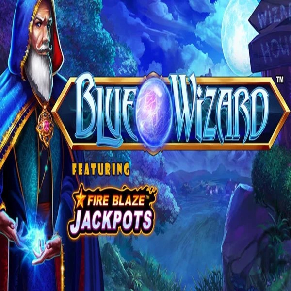 Blue Wizard Fire Blaze Jackpots slot icon by Rarestone Gaming, available at Lanista Casino